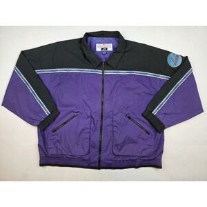Vintage Pro Player Arizona‎ Diamondbacks Jacket Windbreaker Black Purple MLB 2XL